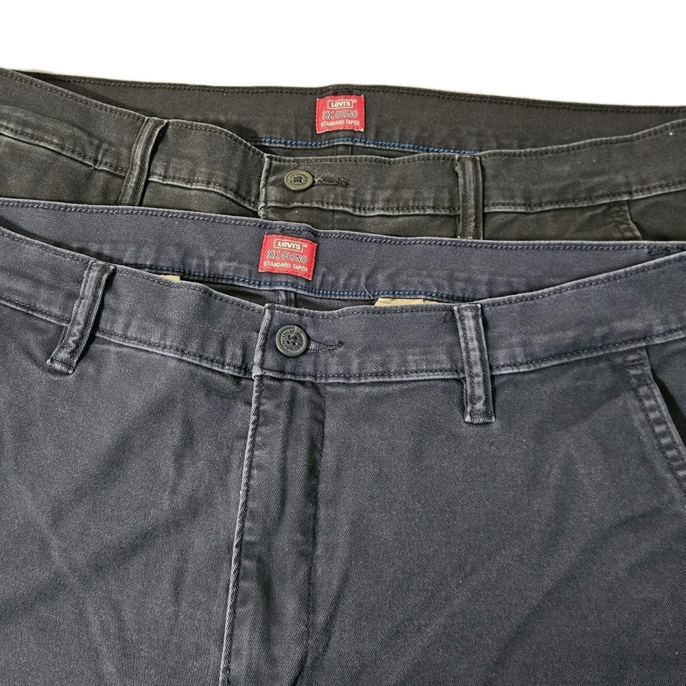 Levis XX Chino Pants LOT OF 2 Men's 36x72 Blue & Black Taper Classic Casual